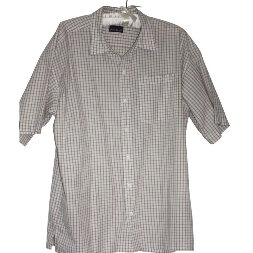Patagonia Plaid Short Sleeve Button Down Size XL